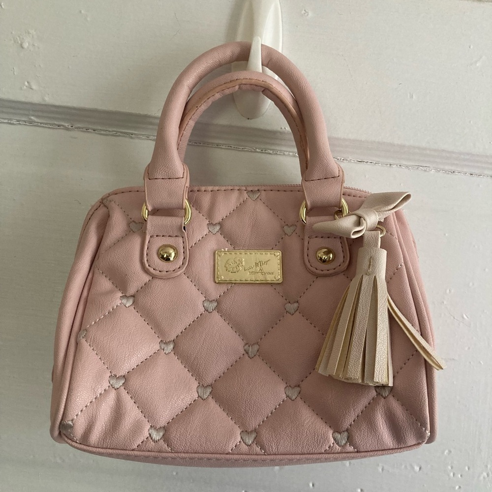 NWOT Betsey Johnson Pink Mini Bag with Gold Accents - Picture 7 of 16